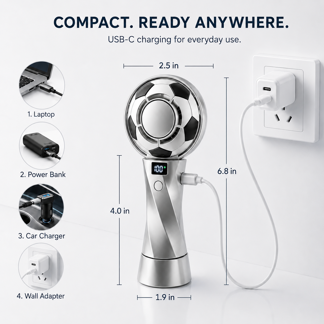 FrostKick™ Mini Handheld Fan With Cooling Pad