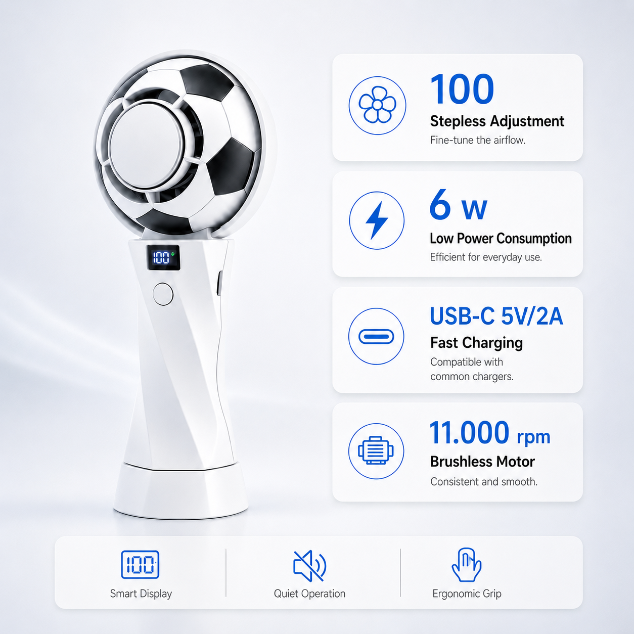 FrostKick™ Mini Handheld Fan With Cooling Pad