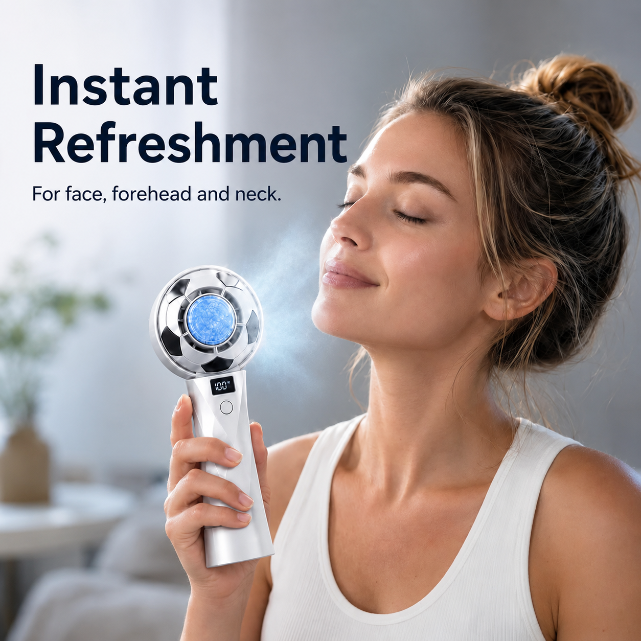 FrostKick™ Mini Handheld Fan With Cooling Pad