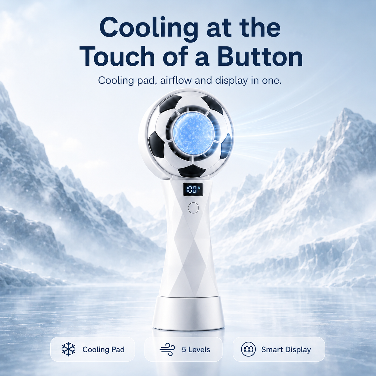 FrostKick™ Mini Handheld Fan With Cooling Pad