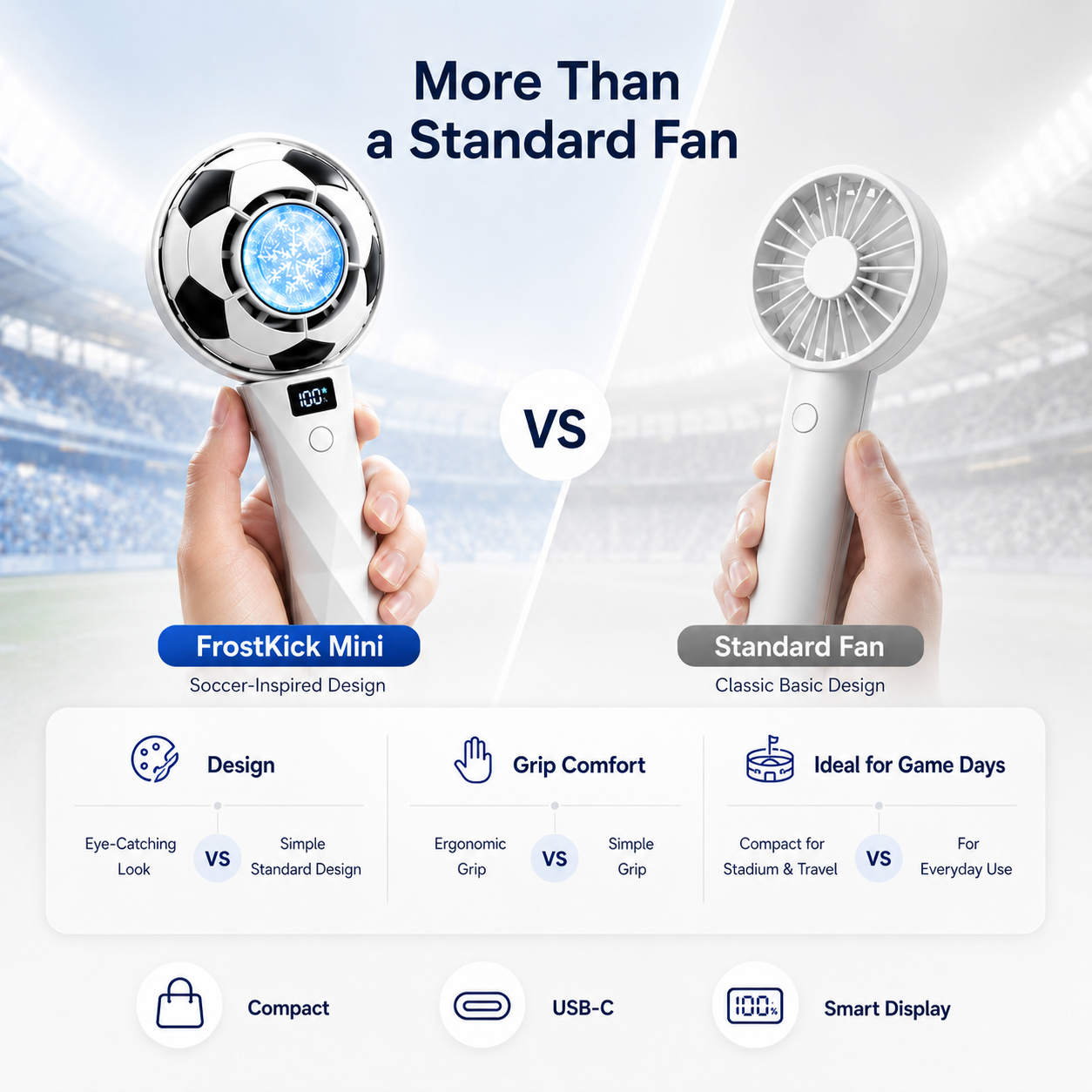 FrostKick™ Mini Handheld Fan With Cooling Pad